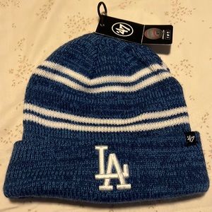 ‘47 Brand MLB Los Angeles Dodgers Blue & White Stripped Beanie